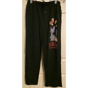Studio Ghibli Kiki’s Delivery Service Black Pajama Lounge Pants Black Cat Medium